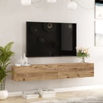 [en.casa] - Meuble tv Lapinlahti à 2 portes 29,5 x 180 x 31,5 cm effet chêne rustique