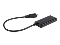 Cablexpert A-Mhl-002 - Adapter För Video / Ljud - Hdmi, Mikro-Usb Typ B (Endast Ström) Hona Till Mikro-Usb Typ B Hane - 16 Cm