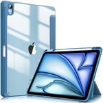 FINTIE Coque pour iPad Air 11 Pouces 2024 M2 / iPad Air 5 2022 / iPad Air 4 2020 10.9" - [Rangement de Stylet] Housse Transparente Claire Etui Antichoc Veille/Réveil Auto, Bleu Brumeux