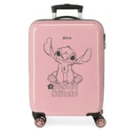 Disney Stitch Valise pour Enfant, Valise de Cabine, valises Moyennes, Set de valises rigides ABS Fermeture à Combinaison latérale 28,4 l 2 kg 4 Roues Doubles Bagage Main de Joumma Bags, Rose, Talla