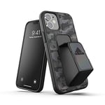 adidas Case Designed for iPhone 12 Mini 5.4, Camo Hand Strap, Drop Tested Cases, Shockproof Raised Edges, Sports Protective Case, Black