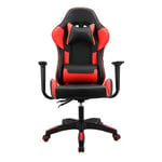 Chaise Gaming Rouge - Fauteuil Gamer Ergonomique Chaise Gamer Cuir PU - Hauteur D'assise et Inclinaison du Dossier Réglables