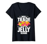 Womens Jelly Bean Funny Candy Cute Snack V-Neck T-Shirt