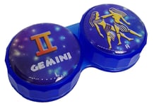 Gemini Star Sign Zodiac Contact Lens Storage Soaking Case - L+R Marked - UK Made