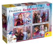 Liscianigiochi Supermaxi Frozen 2 Enfants, 86603, DISNEY Disney Puzzle Double face 4 x 48 Pièces La Reine des Neiges