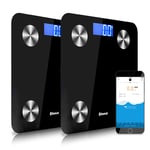 SOGA 2X Wireless Bluetooth Digital Body Fat Scale Bathroom Health Analyser Weight Black - bathroom scales - BodyFatScaleBluetoothBlackX2