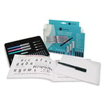 MANUSCRIPT Calligraphy Compendium Set - 29 pieces - 4 Dodec fountain pens, 5 quality nibs, 18 assorted ink cartridges - a perfect introduction to calligraphy and lettering!,Black