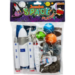 Lekset - Deluxebase Space Space Set med rymdfigurer. Stor rymdleksakspåse, inkluderar rymdfärja, raket och astronauter