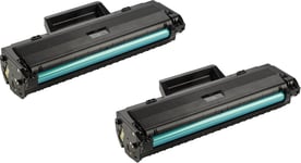 Lot de 2 toners compatibles avec puce remplace HP 106A W1106A (noir, 1000 impressions) pour LaserJet Série 100 et Laserjet Série MFP 130, MFP 135a, 135w , 137, 107a, 107W, 106A