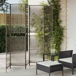 vidaXL Room Divider 6 Panels Grey Poly Rattan NEW