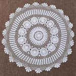 Yizunnu Nappe ronde faite à la main en dentelle de coton pour table de mariage 90 cm