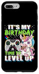 Coque pour iPhone 7 Plus/8 Plus It's My Birthday Unicorn Time to Level Up Jeu vidéo