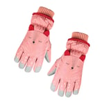 Gants Ski Enfant Minnie Gants en Laine Polaire Gants de Ski Gants de Neige Chat Gants de Snowboard Thermique Chaud Imperméable pour Hiver Enfants Filles Garçons Filles 5-10 Ans