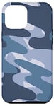 iPhone 12 Pro Max Blue Camo Pattern Military - Blue Camouflage Case