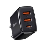 Baseus Väggladdare 2xUSB, 1XUSB-C 30W 3A - Svart