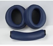 1 Pari Sininen Korvatyynypehmuste Sony Mdr-Xb950bt Xb950b1 Sponge Nahkakotelo 1Kpl