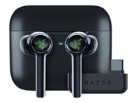 Razer Hammerhead Pro HyperSpeed - True wireless-hörlurar med mikrofon - inuti örat - Bluetooth/radiofrekvens 2,4 GHz - aktiv brusradering