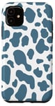 Coque pour iPhone 11 motif imprimé vache bleu - motif vache bleu fleur homme