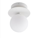 Globen Lighting Art Deco vägglampa/plafond IP44 vit/opalglas