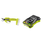 Ryobi RY18SCA-0 18V ONE+ Cordless Secateurs (Bare Tool) & RC18150 18V ONE+ Cordless 5.0A Battery Charger