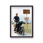 Vintage Photography Archive Steve McQueen Icinic Pose On Motorbike The Great Escape Colour - Black Wood - One Size