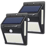 Solar Lights Outdoor Solar Motion Sensor Security Lights Solar Powered Lights IP65 Waterproof 100 LED Wall Lights Outside Wireless Solar Light for Front Door, Garage, Yard, Fence, Deck [2 Pack]