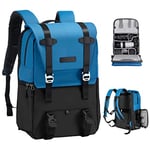 K&F Concept 20L Camera Backpack for Photographers Large Capacity PU Leather Camera Bags with Raincover, 15.6 Inch Laptop Compartment for Camera Drone Bags