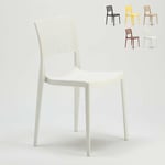Ahd Amazing Home Design - Chaise de cuisine salle à manger bar et jardin en polypropylène empilable et légère Cross Couleur: Blanc