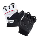 TAVIALO Gants Fitness Femmes pour Musculation, Taille M (16-19 cm), Couleurs Noir, Blanc, Rouge, Gym Crossfit, Vélo Sport. Paume en Cuir, Dos Respirant