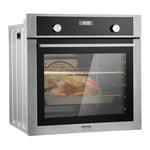 VEVOR Four Encastrable de 76 L, Four Électrique Mural Simple de 59,5 cm, 3550 W, avec 9 Fonctions de Cuisson, Chauffage Rapide à 200 °C en 5 Minutes, avec Grille et Plateau de Cuisson, Cuisine