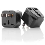 2 st Universal Travel Plug Adapter Converter EU - UK - CN - AU till USA med 2 Flat Pins