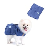 Nobleza Peignoir pour Chien en Microfibre avec Velcro, Super Absorbant et à séchage Rapide, Peignoir pour Tous Les Chats et Chiens, Cinq Tailles, Serviette Douce pour Chien (S)