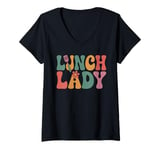 Womens Lunch Lady Cafeteria Worker V-Neck T-Shirt