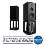 Wharfedale Linton Heritage Speakers Black and Stands Floorstanding Loudspeakers