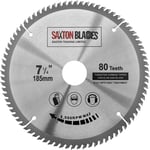 Tct18580t Saxton TCT Bois Lame de scie circulaire 185 mm x 30 mm x Alésage X 80T pour Bosch Makita pour scie 190 mm.[G44]