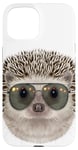 Coque pour iPhone 15 Hérisson portant une lunette de soleil aviateur Swag