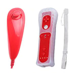 Manette Wiimote Pour Wii + Nunchuck + Housse（Rouge）