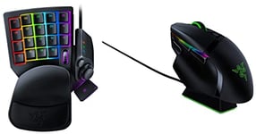 Razer Tartarus V2 - Keypad Gaming à Touches Optical (32 Touches entièrement programmables, Rétroéclairage RGB Chroma) Noir & Basilisk Ultimate Souris de Jeu sans Fil avec Socle de Chargement