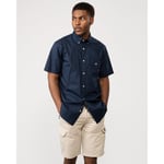 Gant Mens Regular Fit Short Sleeve Poplin Shirt - Marine - Size 2XL