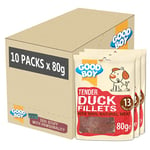 Good Boy - Tender Duck Fillets - Dog Treats - Made with 100% Natural Duck Breast Meat - 80 g ℮ - Low Fat Dog Treats - Case of 10