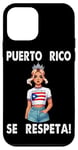 Coque pour iPhone 12 mini Puerto Rico Se Respeta Rubia Boricua Drapeau Couronne Princesse