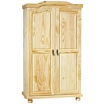 Oliver - Armoire 2 Portes + Penderie Bois Massif Naturel