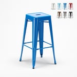 Tabouret de bar design industriel en acier et métal steel up Couleur: Bleu