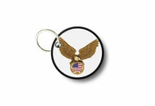 Keychain keyring print patch morale iron biker flag eagle usa american