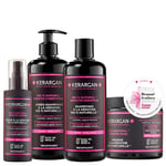 Kerargan - Ensemble Ultra Réparateur Shampoing, Après-shampoing, Masque & Sérum à la Kératine pour Cheveux Abîmés et Stressés - Revitalise & Protège - Sans Sulfate, OGM, Silicone - 3x500 ml + 100 ml