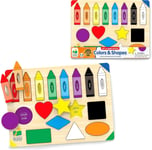 The Learning Journey Lift & Learn Colours & Shapes Tray Puzzle For Kids - Helps