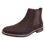 Bruno Marc Men's Urban-06 Suede Leather Chelsea Ankle Boots URBAN-06,Size 9.5,Dark/Brown,URBAN-06