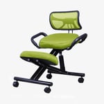 Chaise Ergonomique à Genoux, Genoux à Bascule Ergonomique avec Dossier, chaises de Bureau Bureau, Tabouret de Correction de Posture pour Bureau, Dossier épais, Vert