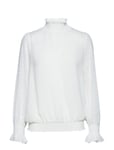 Saint Tropez U1039, Woven Blouse W Turtle Neck Blus Långärmad Vit [Color: ICE ][Sex: Women ][Sizes: XS ]