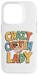 Coque pour iPhone 14 Pro Crazy Chicken Lover Hen Mom, Farm Fresh Eggs Farmer